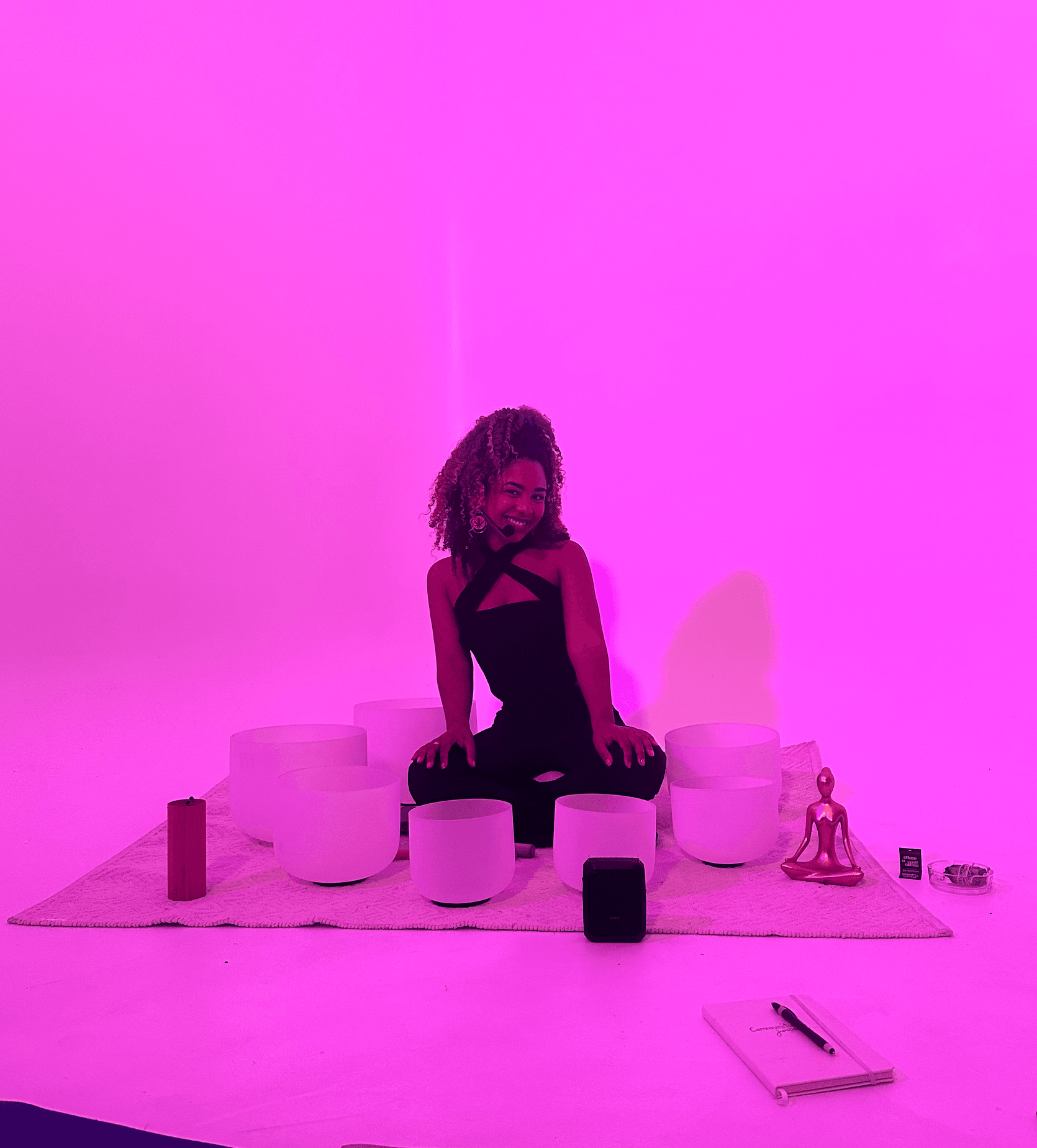 Darrien leading a meditation session