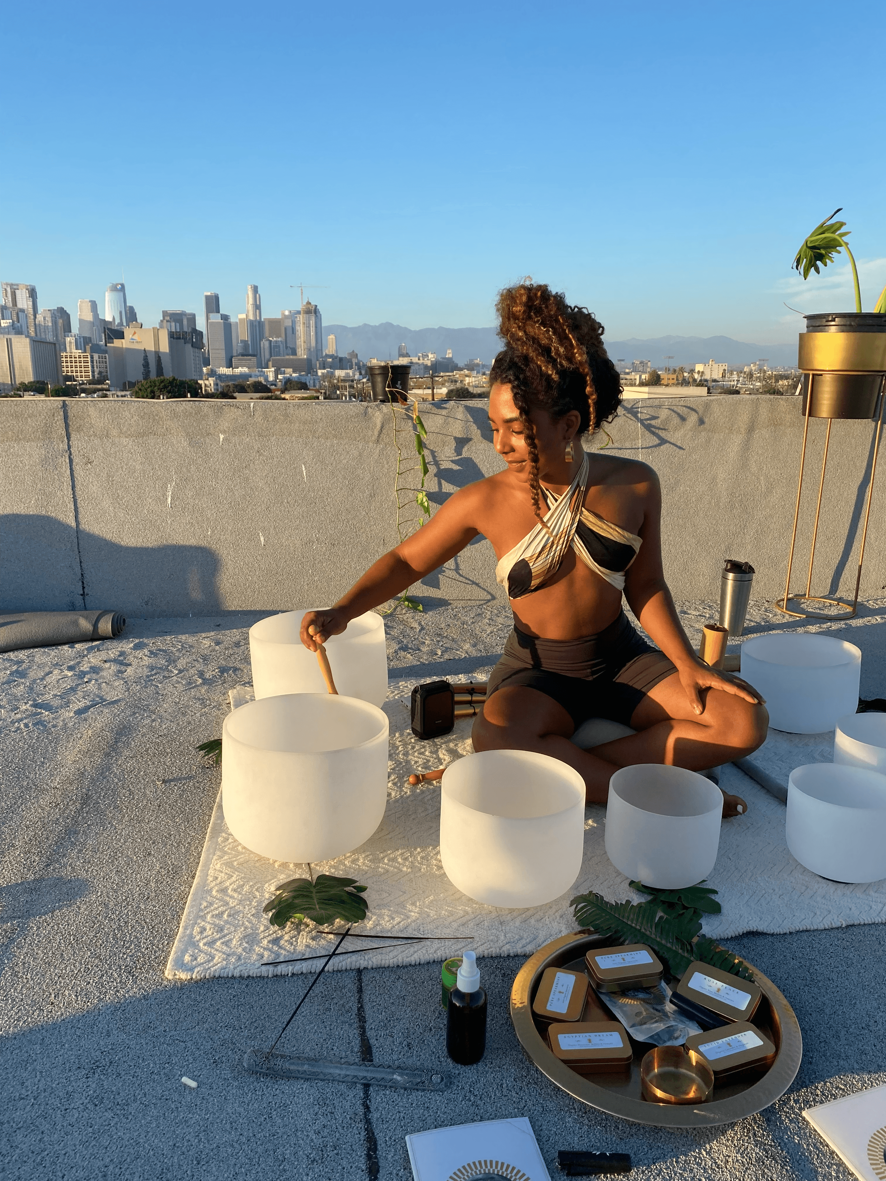 Darrien leading a meditation session